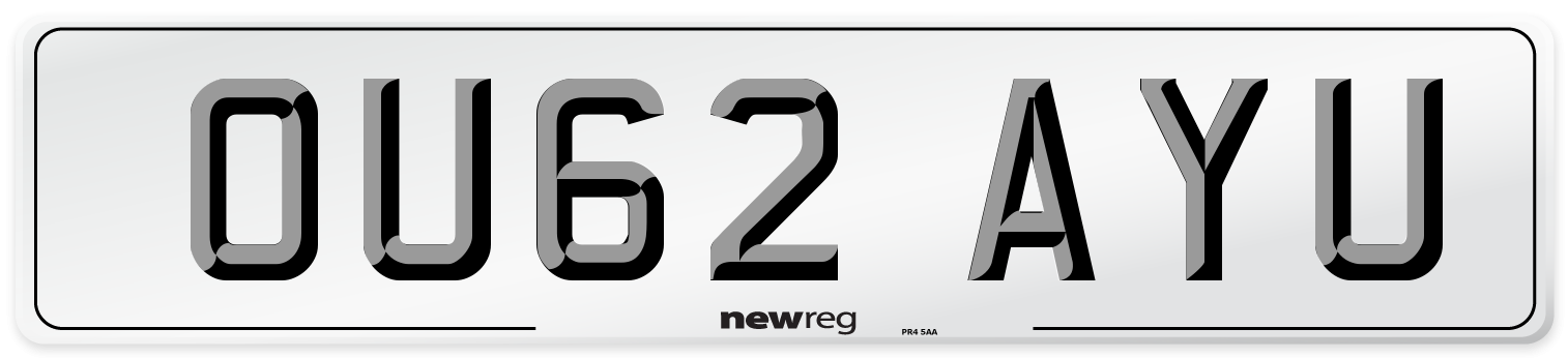 OU62 AYU Number Plate from New Reg